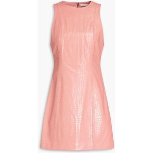 Alice + Olivia Women's Pink Croc-Embossed Faux Leather Mini Dress Size 6 NWOT